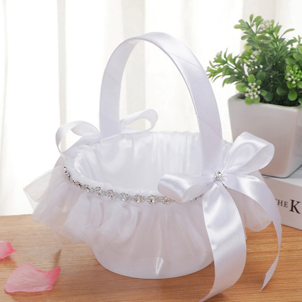 Gardening Tools Girls - Kosze ślubne Biały kosz dla dziewczynki